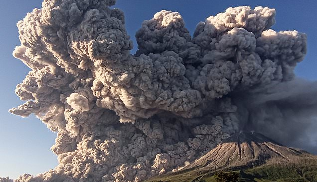 Pamjet e shpërthimit spektakolar të vullkanit Sinabung…