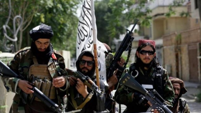 Talebanët të veshur si marinsa amerikanë, patrullojnë…