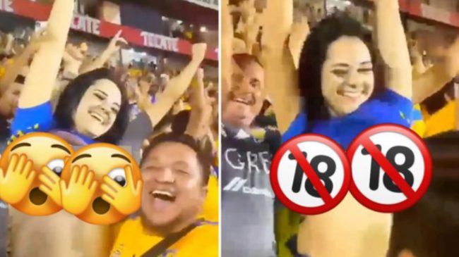 Tifozja ekuadoriane feston golin duke zbuluar gjoksin