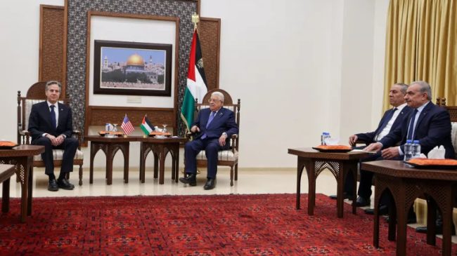 Blinken takon Presidentin e Palestinës Mahmoud Abbas