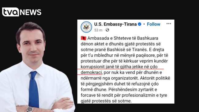 Ambasada Amerikane i kthen kurrizin Veliajt, protestoni…