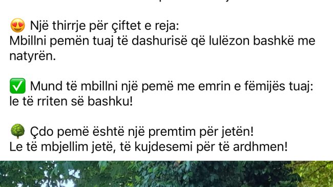 Perlat e Elton Arbanës: Mbillni pemë, gjelbëroni&hellip;