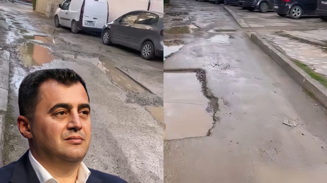 Rrugë me gropa në mes të Elbasanit,&hellip;