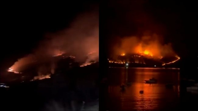 Përfshihet nga flakët kodra në Ksamil