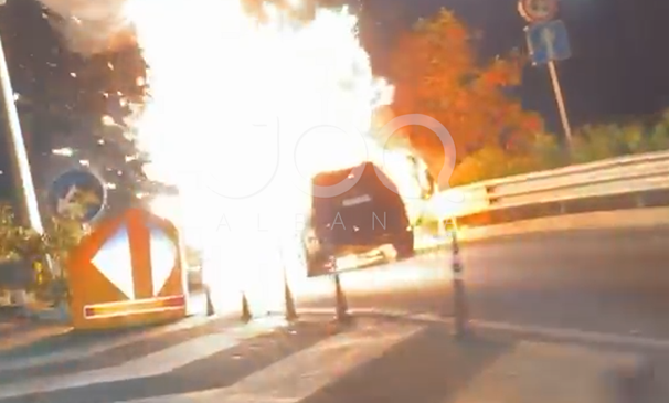 Shpërthen në flakë një automjet në Shkozë