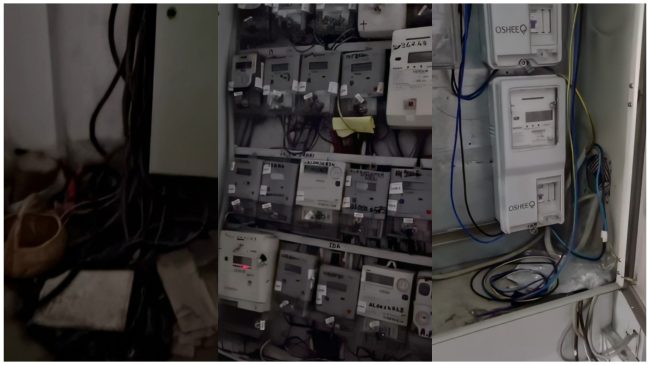 Sahatët elektrikë të ekspozuar, kabina e pallatit&hellip;