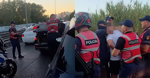 I rrethuar nga një tufë me policë,&hellip;