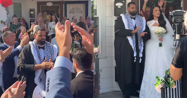 Vajza shqiptare kurorëzon dashurinë me djalin palestinez